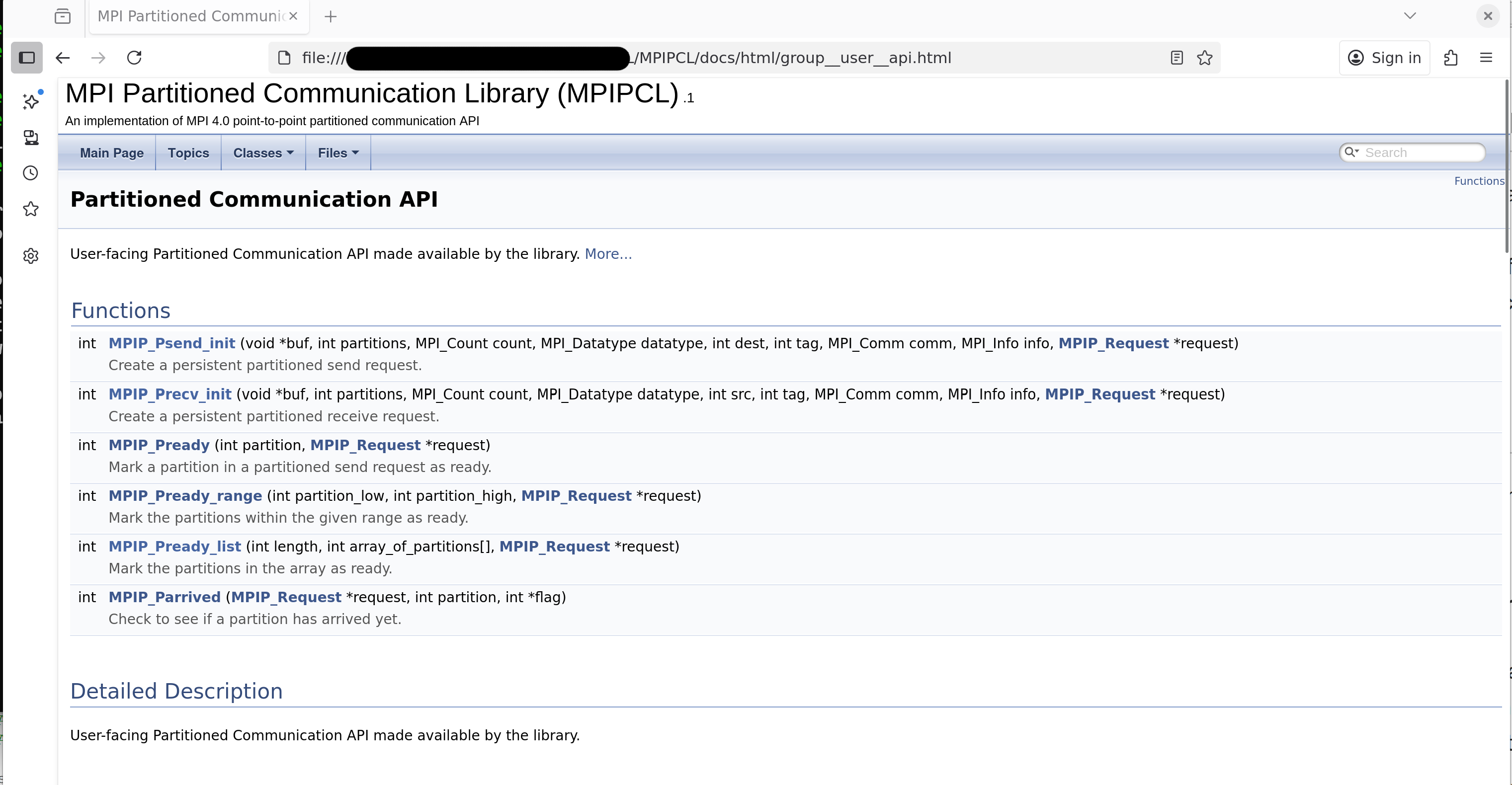 Image of MPIPCL_API group doxygen page