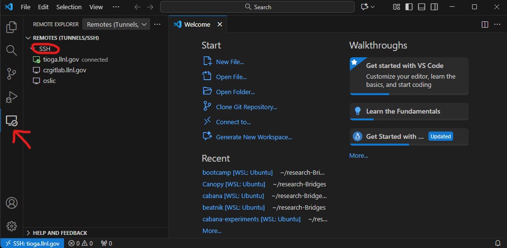 Remote Explorer in VSCode